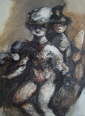 La Petite Troupe - 2000 - Technique mixte sur papier - 56,5 x 41,5 cm  (Galerie Claire Corcia, Paris)